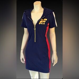 Fila Navy Zip-Up Top with Gold Hardware